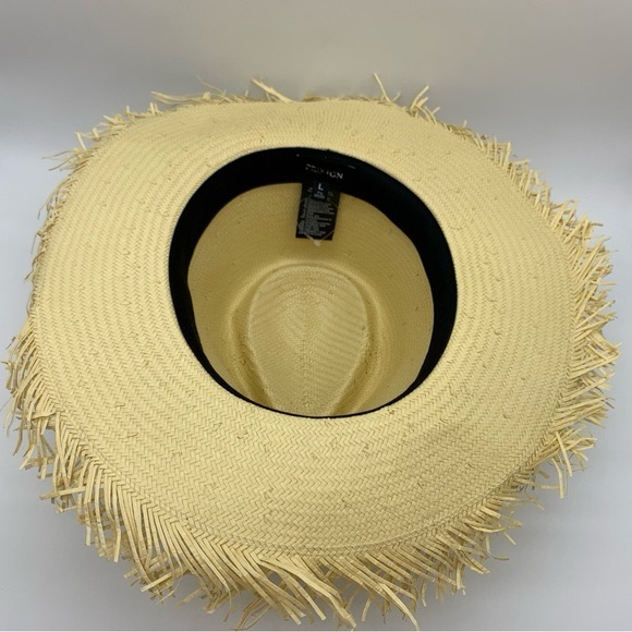 BRIXTON Jo Straw Frayed Fedora Hat - Picture 7 of 9